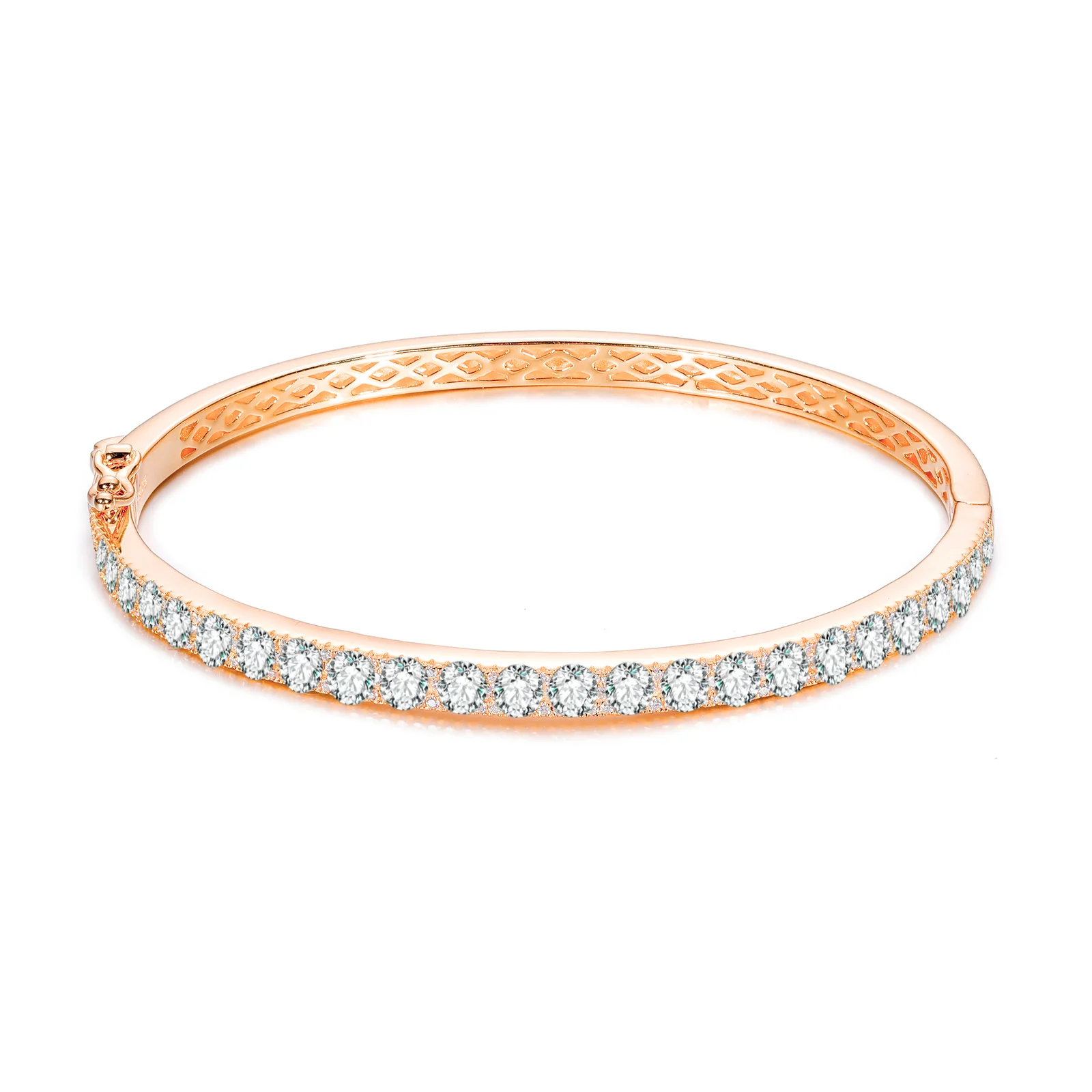 4MM MOISSANITE DIAMOND BANGLE BRACELET IN STERLING SILVER - Image 11