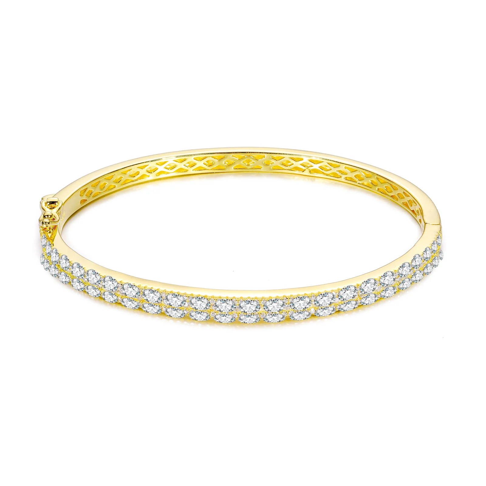 4MM MOISSANITE DIAMOND BANGLE BRACELET IN STERLING SILVER - Image 9