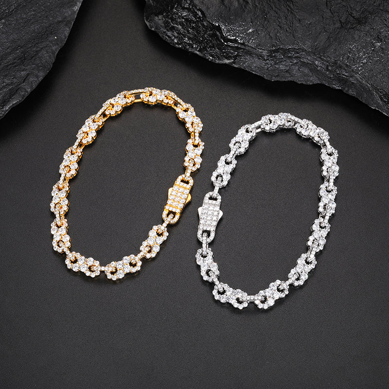 7MM MOISSANITE INFINITY CUBAN LINK CHAIN BRACELET IN STERLING SILVER - Image 4