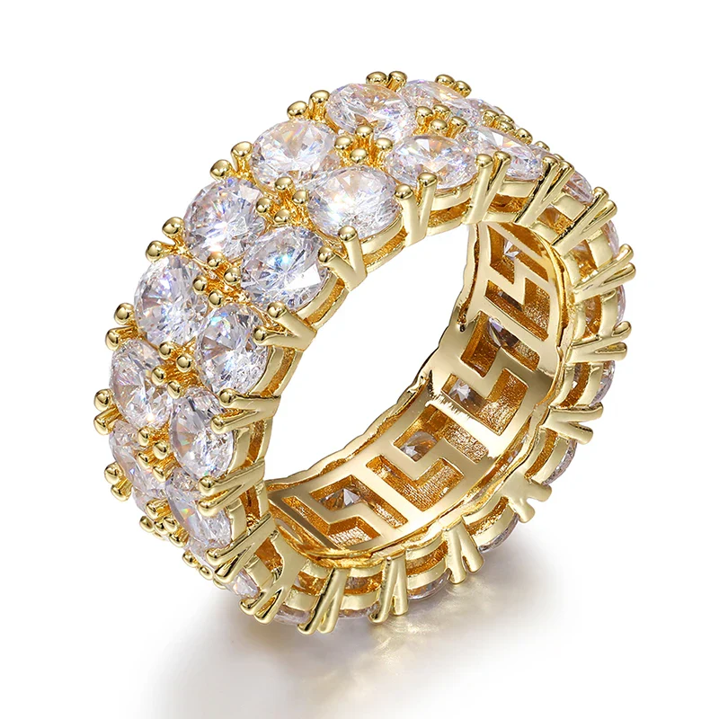 DOUBLE LAYER MOISSANITE DIAMOND ETERNITY RING IN STERLING SILVER - Image 2