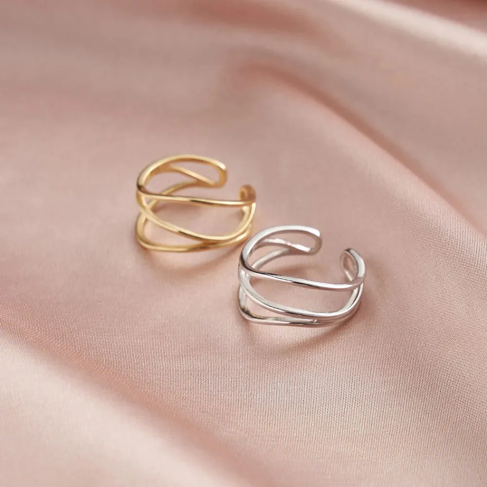 FLOWLINE WRAP OPEN RING IN STERLING SILVER
