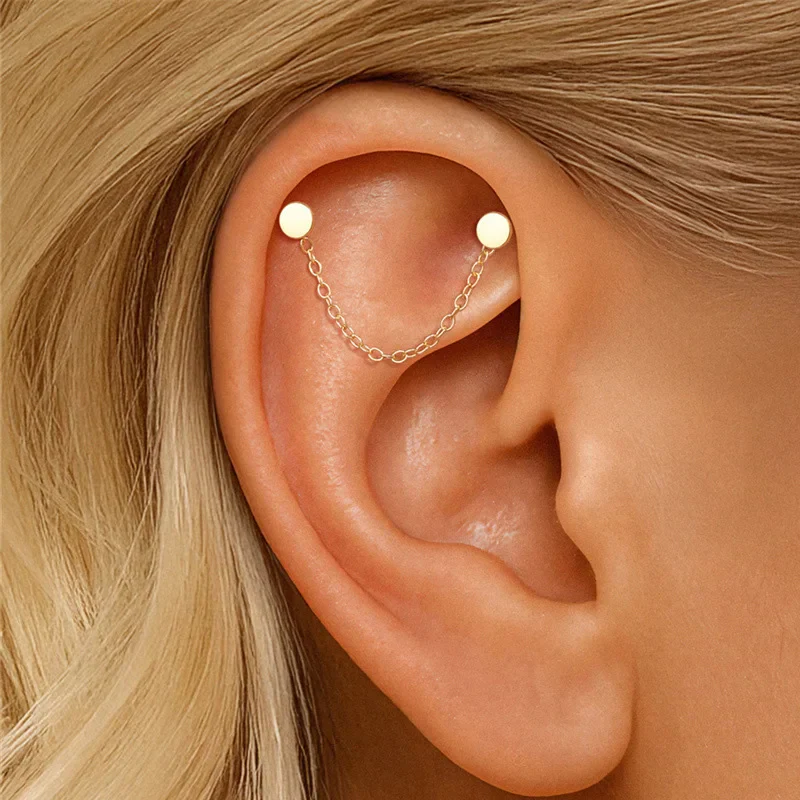 EAR PIERCING CHAIN IN SOLID GOLD - Image 2