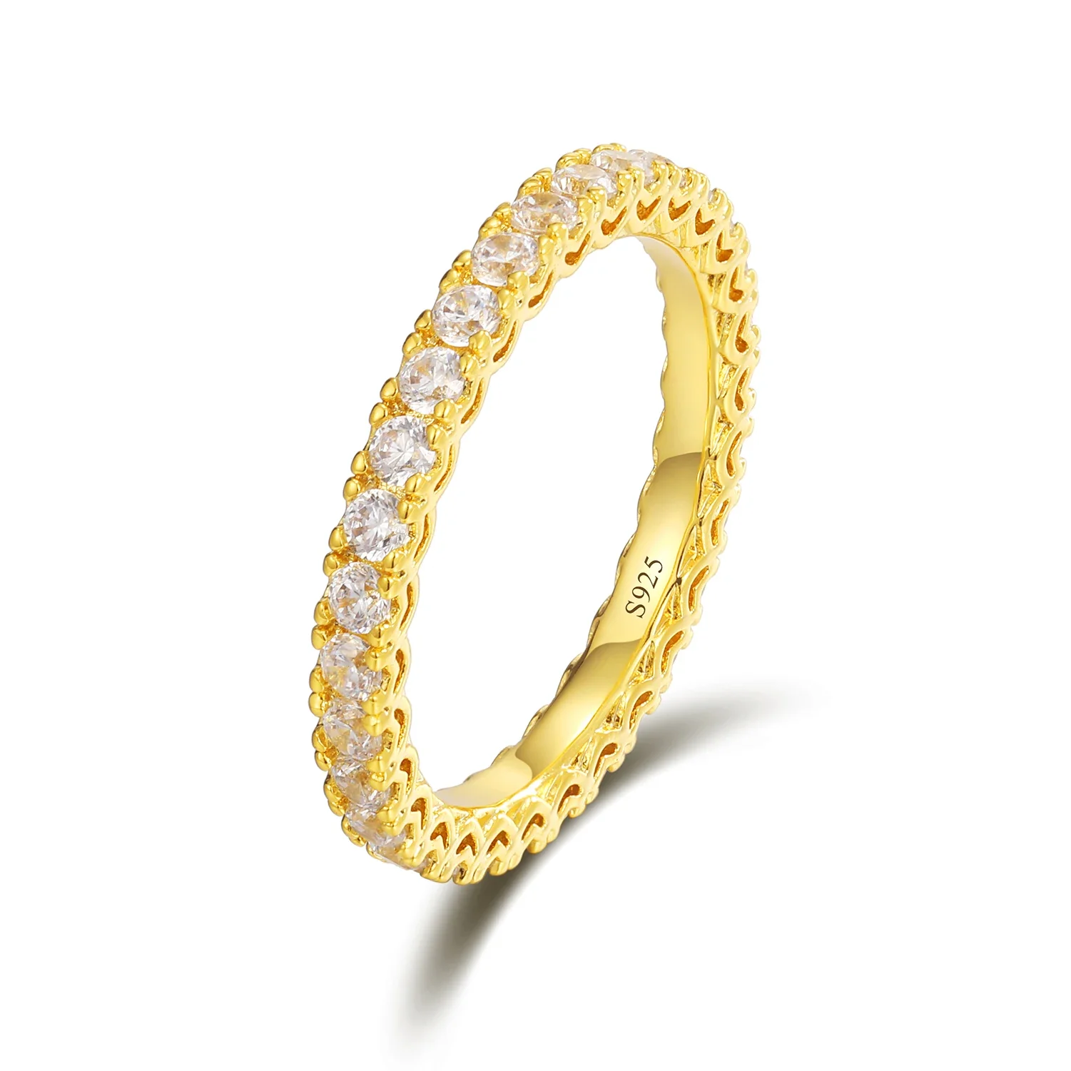 MOISSANITE DIAMOND BAND RING IN STERLING SILVER