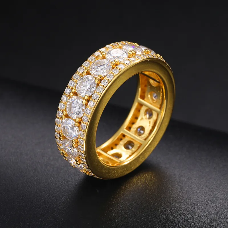 MOISSANITE DIAMOND ETERNITY BAND RING IN STERLING SILVER
