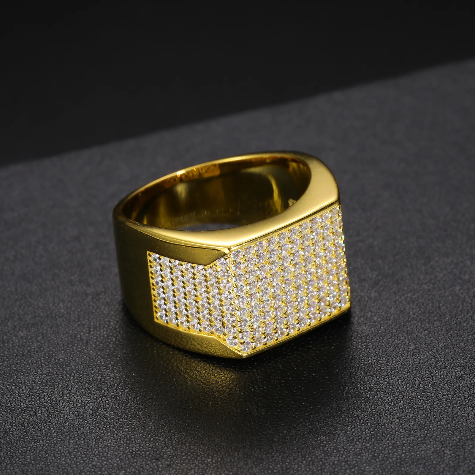 MOISSANITE DIAMOND VINTAGE SIGNET RING IN STERLING SILVER