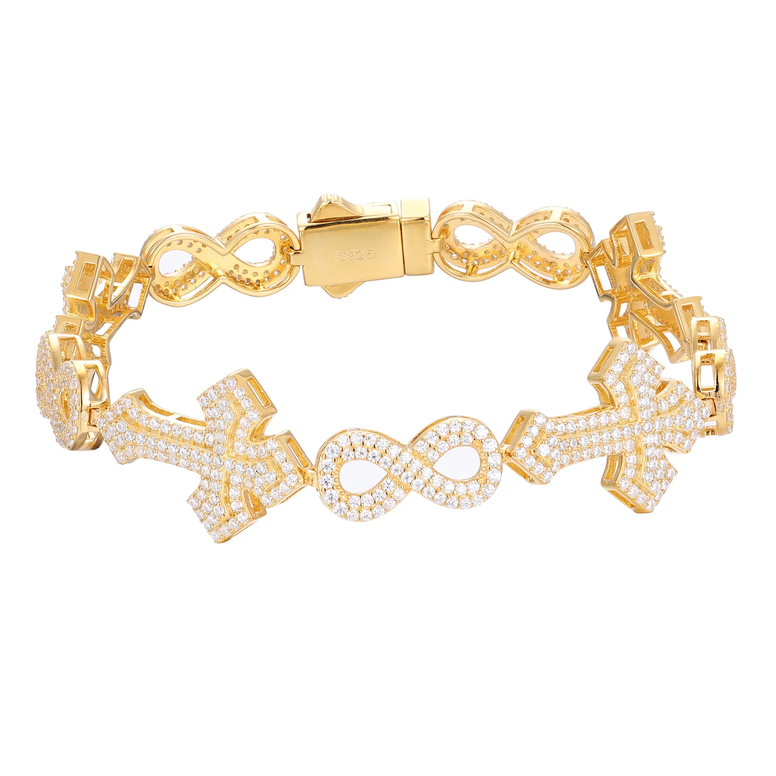 MOISSANITE INFINITY CROSS BRACELET IN STERLING SILVER - Image 4