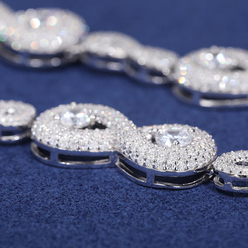 MOISSANITE INFINITY SYMBOL CUBAN LINK CHAIN NECKLACE/BRACELET IN STERLING SILVER - Image 4
