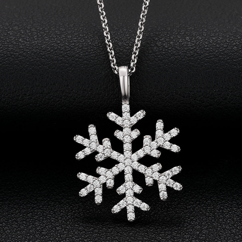 MOISSANITE SNOWFLAKE PENDANT IN STERLING SILVER {STYLE 2}